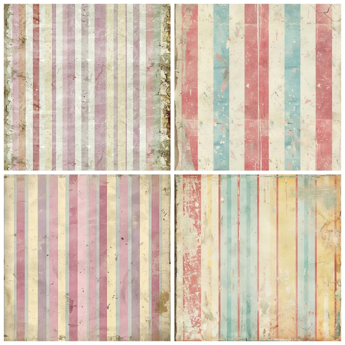 Vintage Digital Paper Soft Pastel Carnival Digital Paper Pack (DDD004286)
