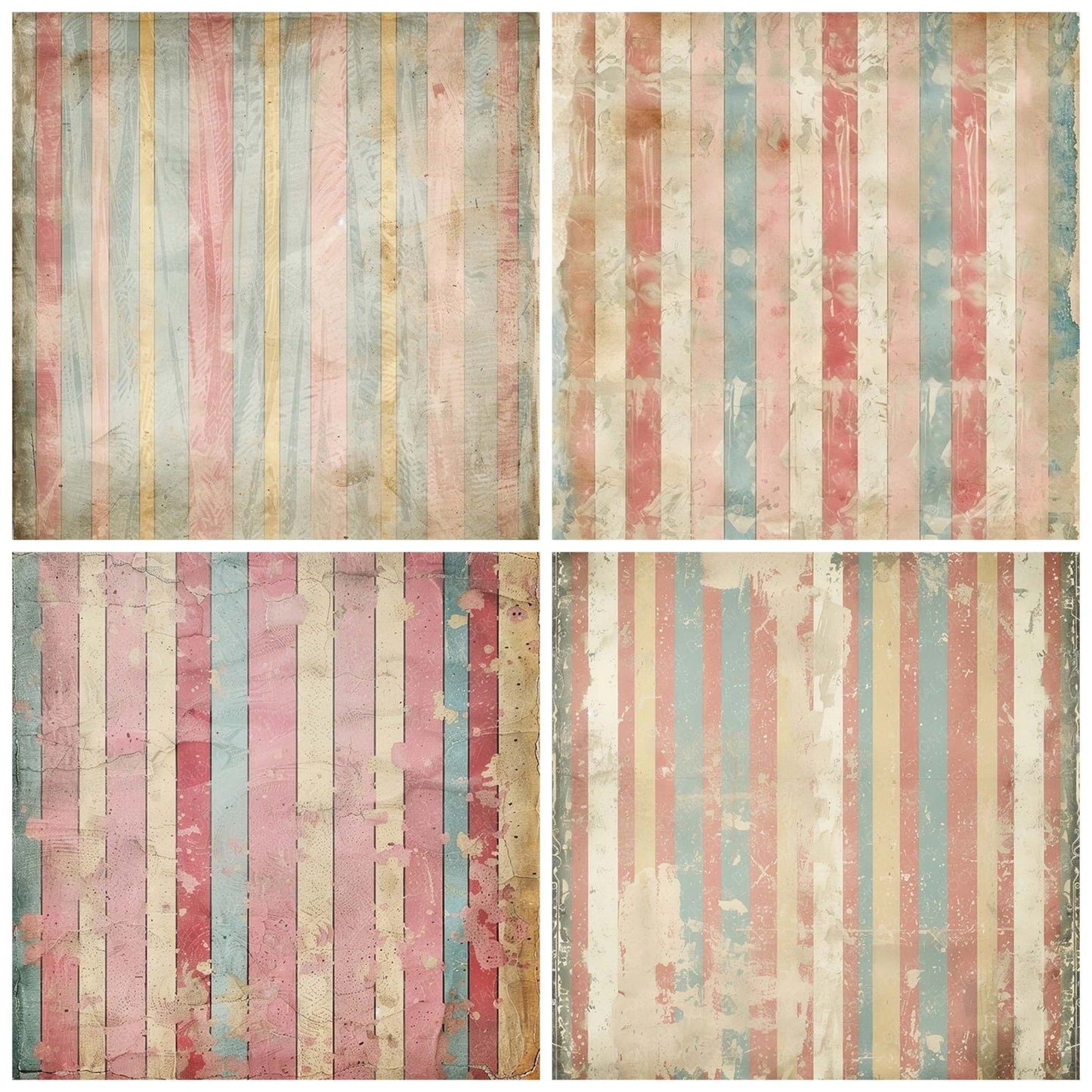 Vintage Digital Paper Soft Pastel Carnival Digital Paper Pack (DDD004286)