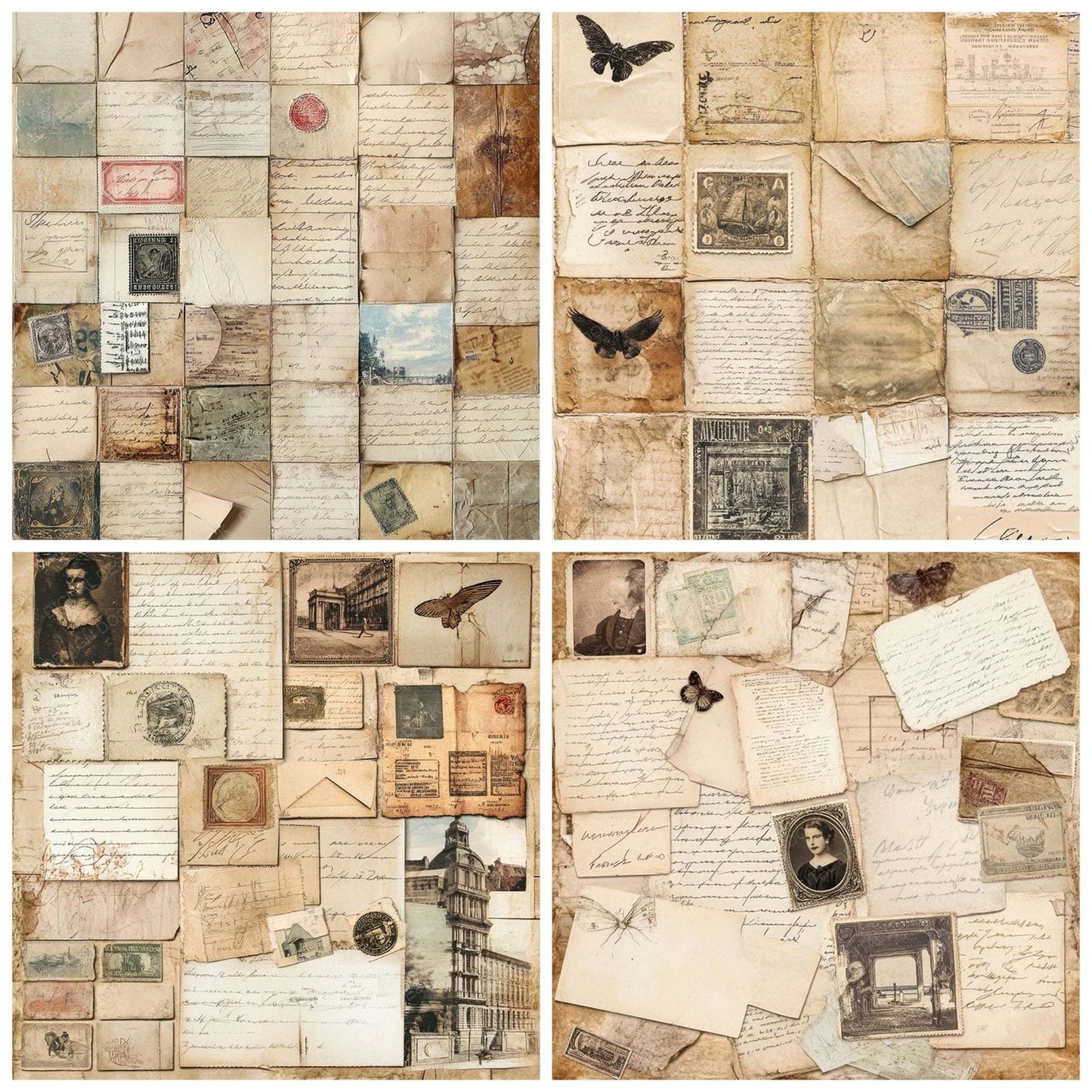 Vintage Ephemera Digital Paper Pack (DDD004296)