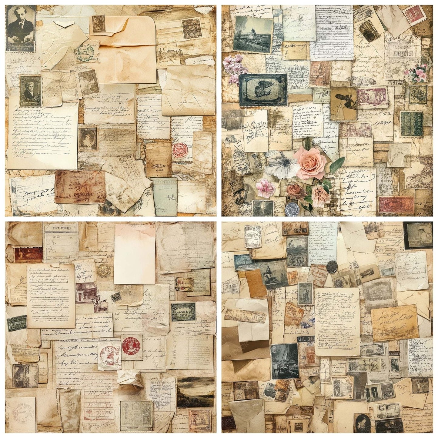 Vintage Ephemera Digital Paper Pack (DDD004296)