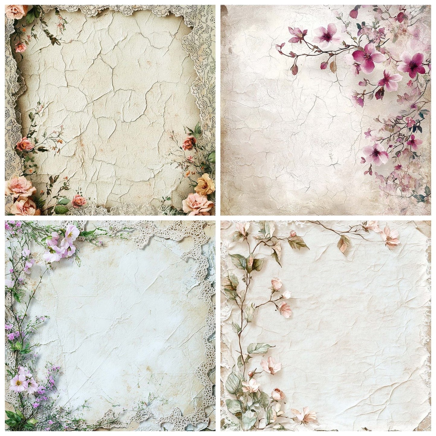 Vintage Lace Collage Digital Paper Pack (DDD004304)