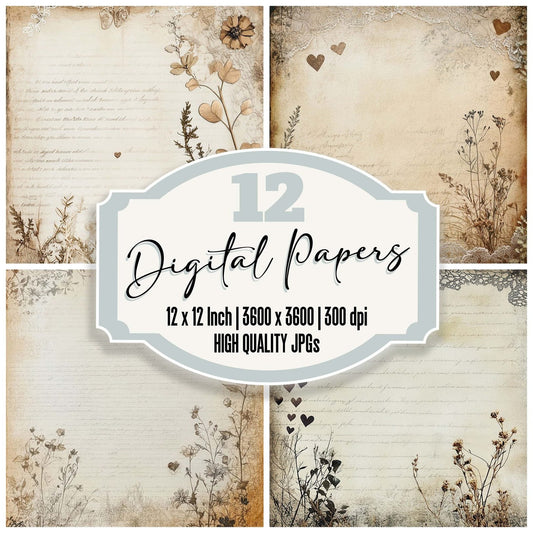 Vintage Lace Love Digital Paper Pack (DDD004305)