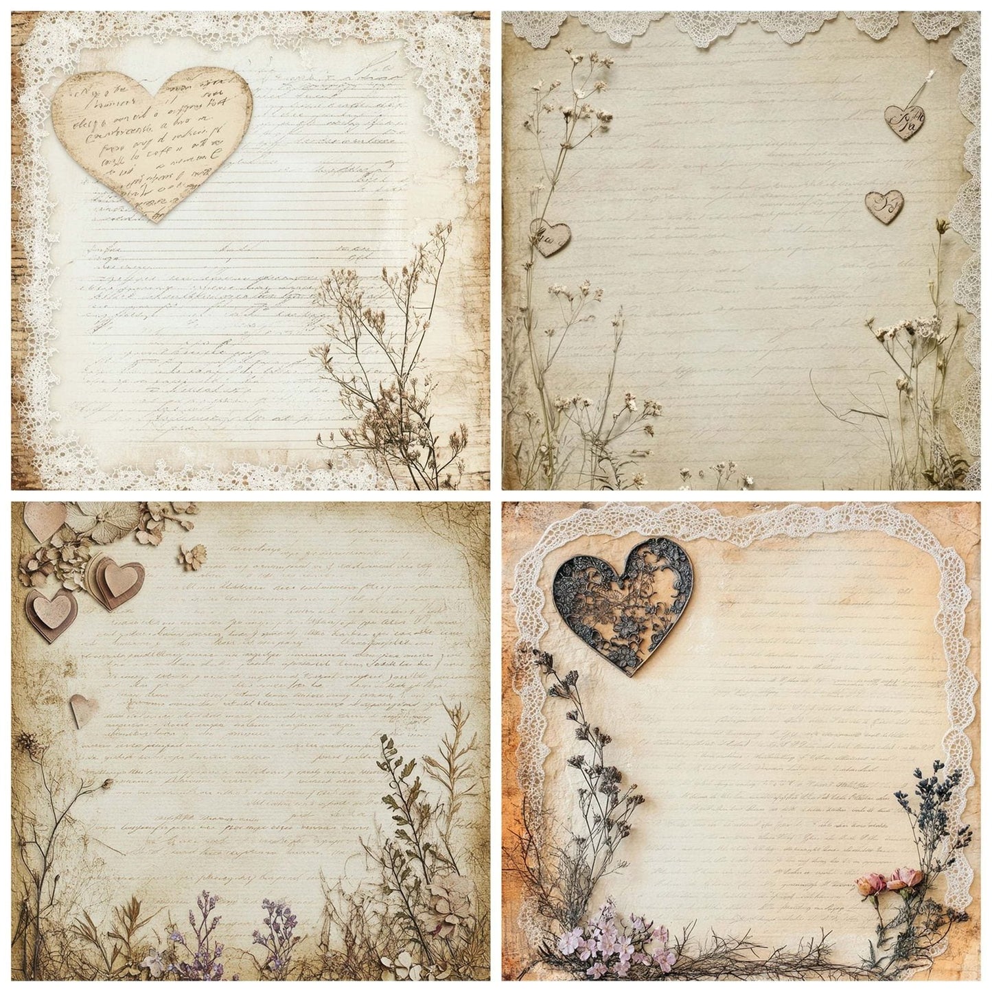 Vintage Lace Love Digital Paper Pack (DDD004305)
