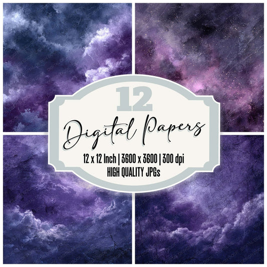 Violet Dust Cloud Mist Digital Paper Pack (DDD004318)