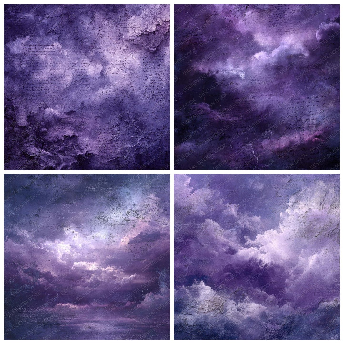 Violet Dust Cloud Mist Digital Paper Pack (DDD004318)