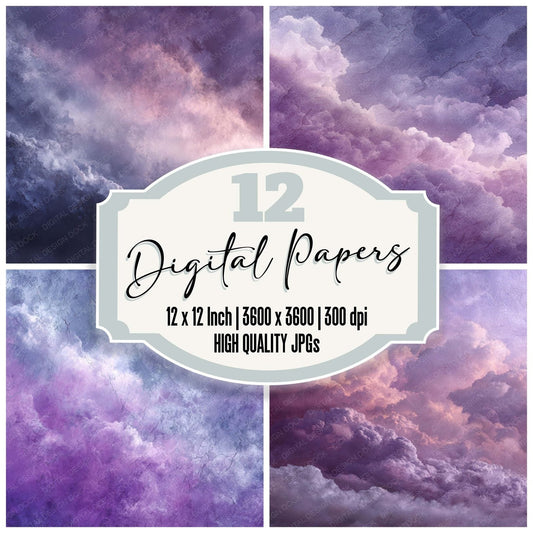 Violet Grey Light Fog Digital Paper Pack (DDD004320)