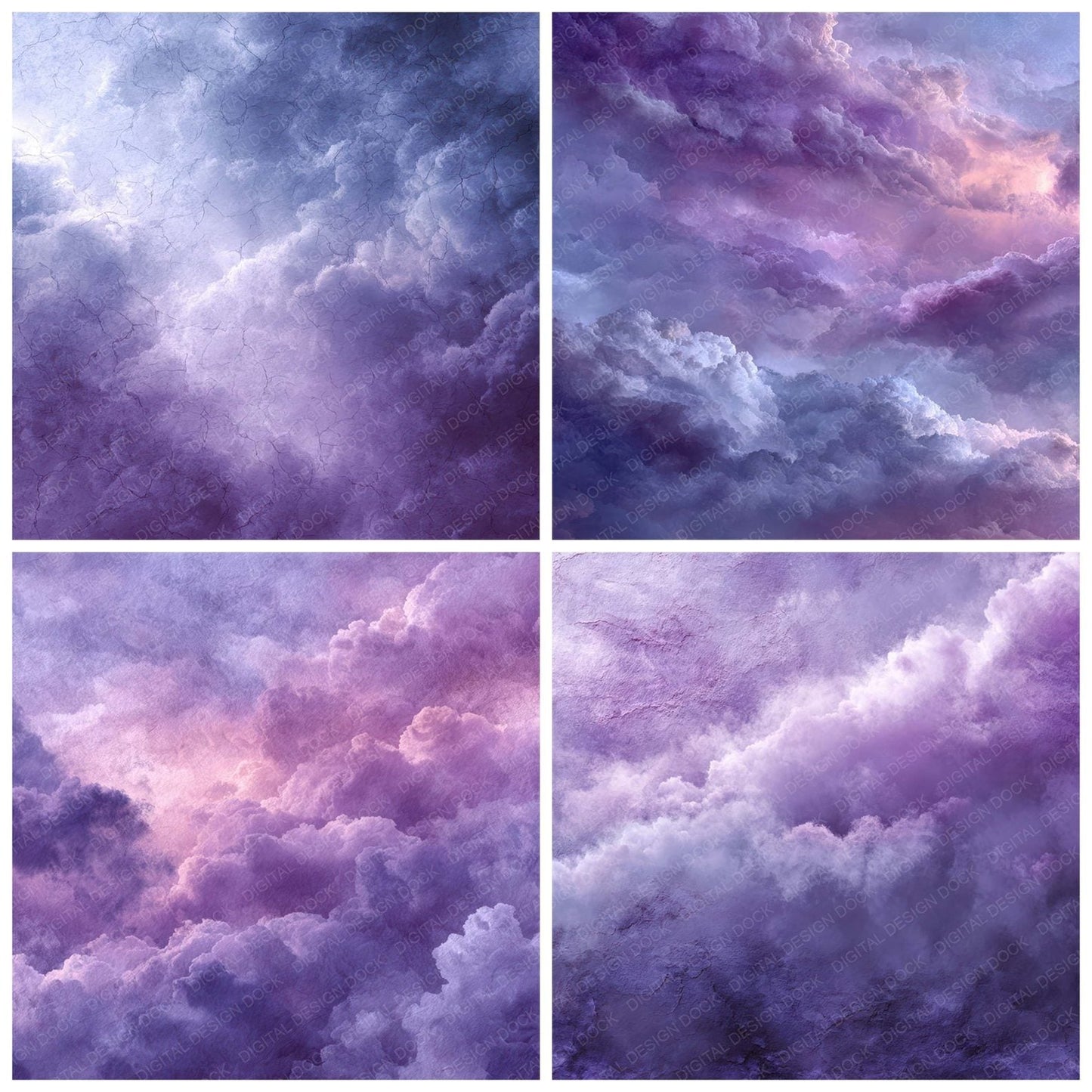 Violet Grey Light Fog Digital Paper Pack (DDD004320)