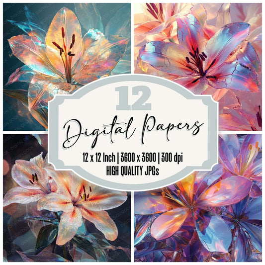 Vitreous Lily Prism Digital Paper Pack (DDD004330)