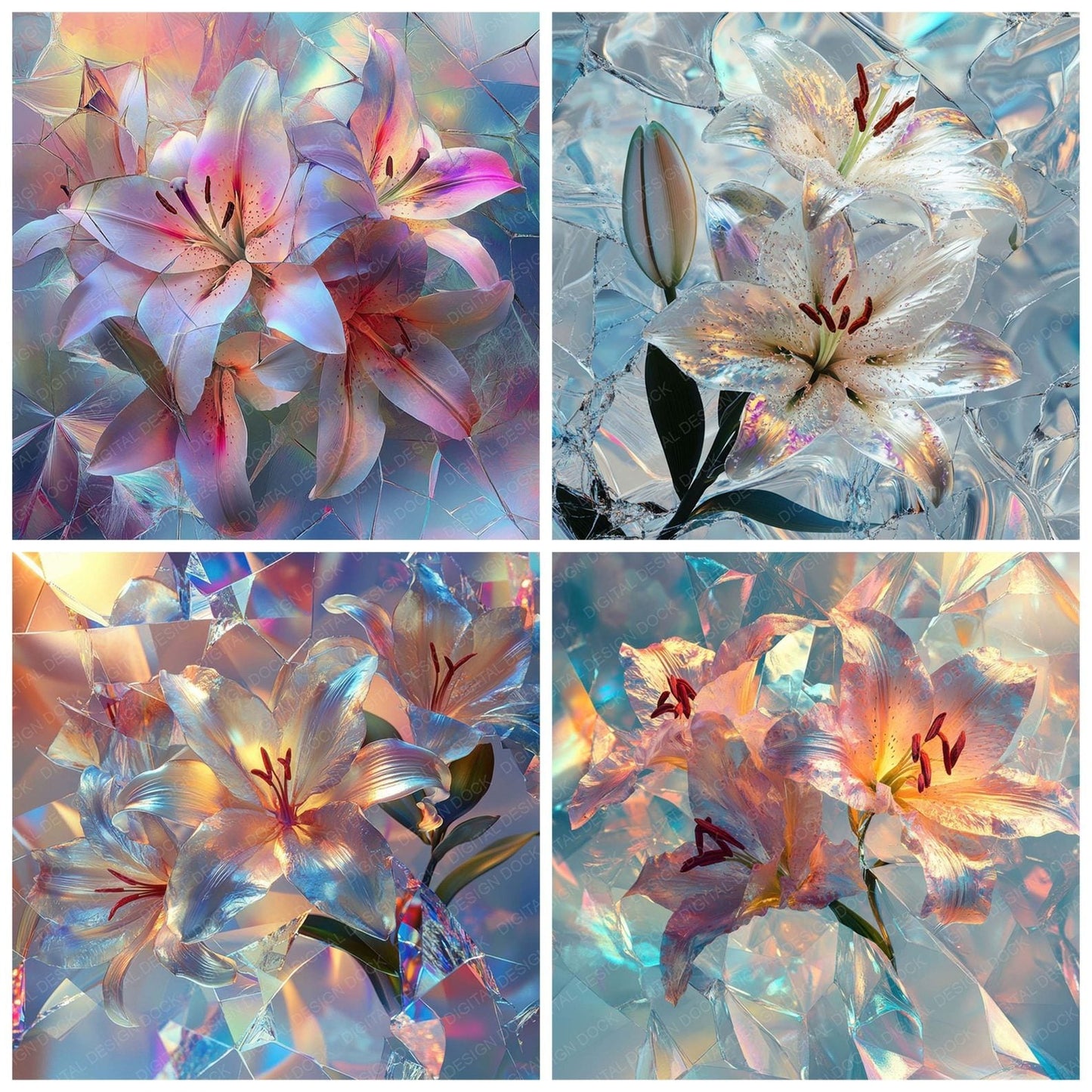 Vitreous Lily Prism Digital Paper Pack (DDD004330)