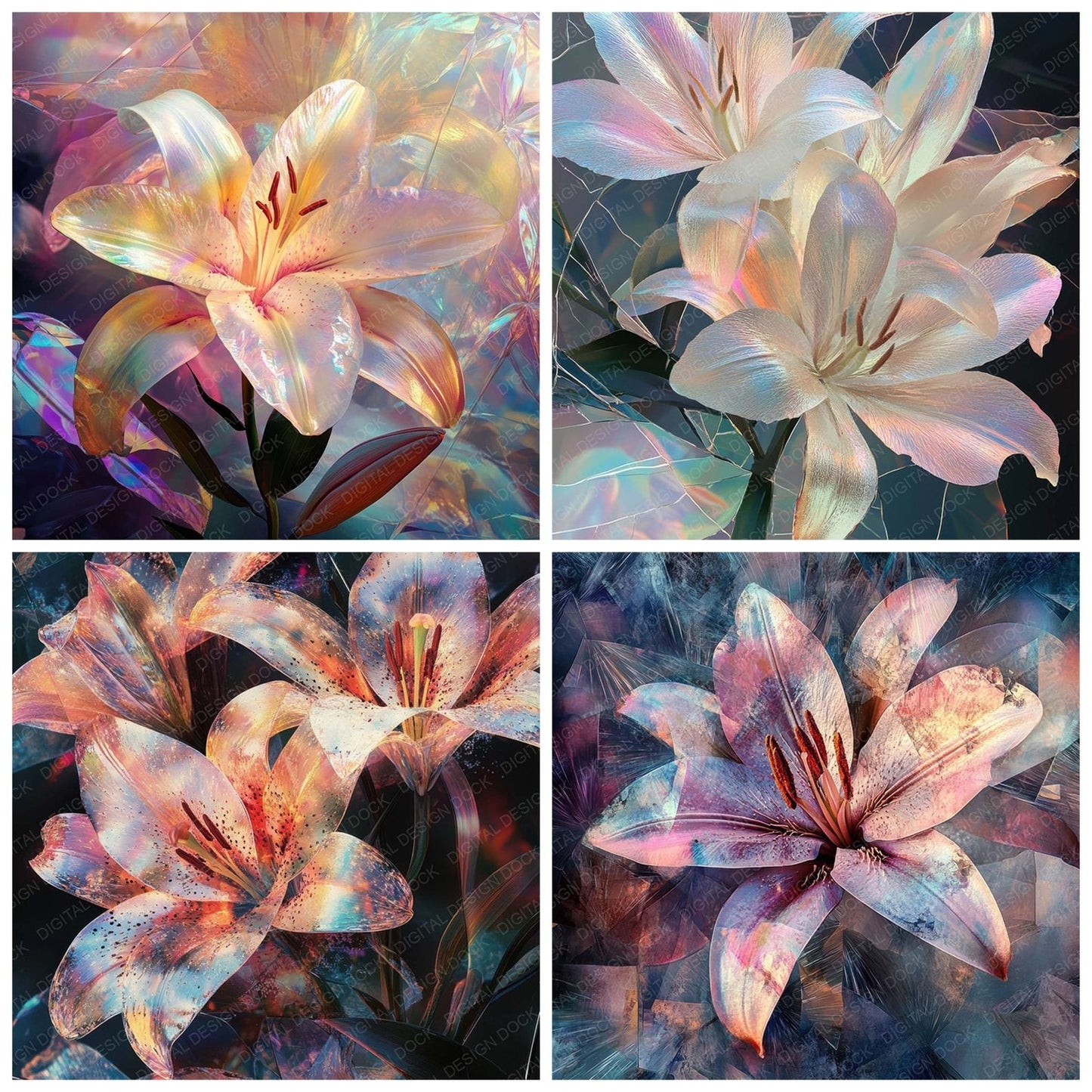 Vitreous Lily Prism Digital Paper Pack (DDD004330)