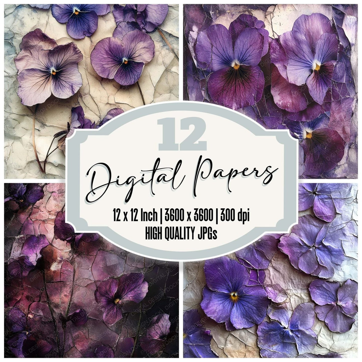 Vitrified Violet Glass Digital Paper Pack (DDD004331)