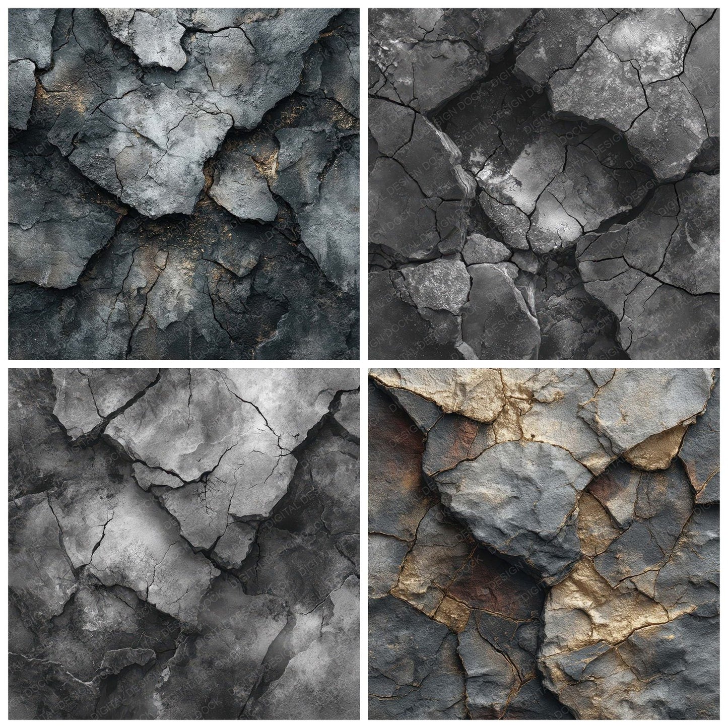 Volcanic Crack Obsidian Dust Digital Paper Pack (DDD004335)