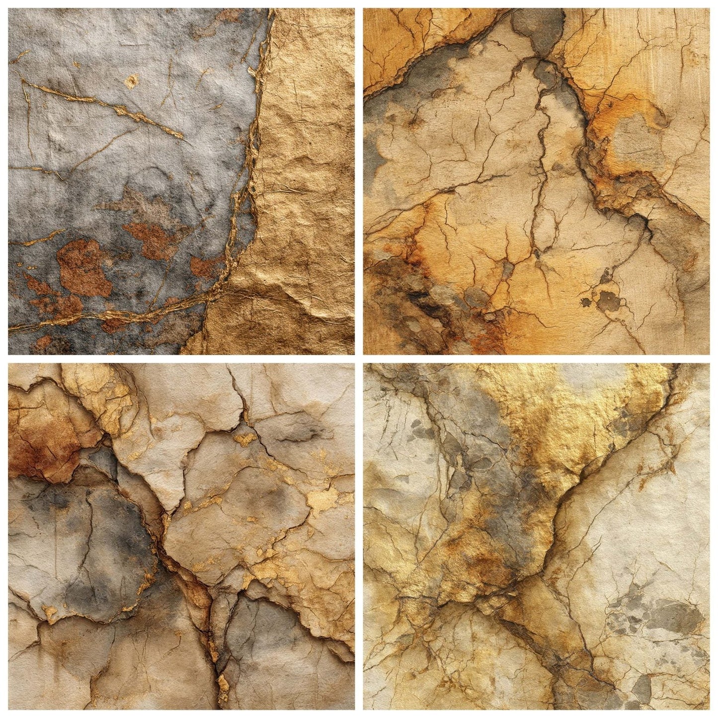 Walnut Crack Fossil Ink Bark Digital Paper Pack (DDD004340)