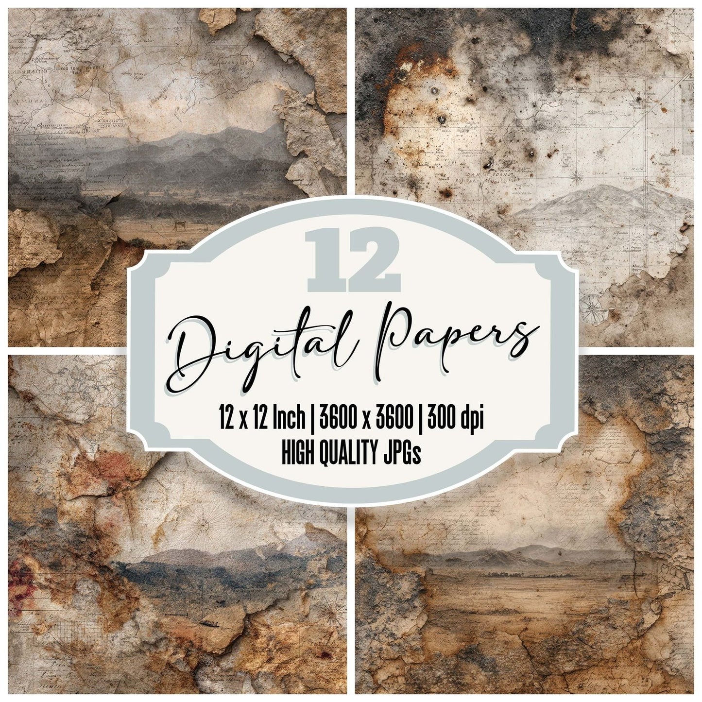 War Map Crest Soil Horizon Digital Paper Pack (DDD004344)