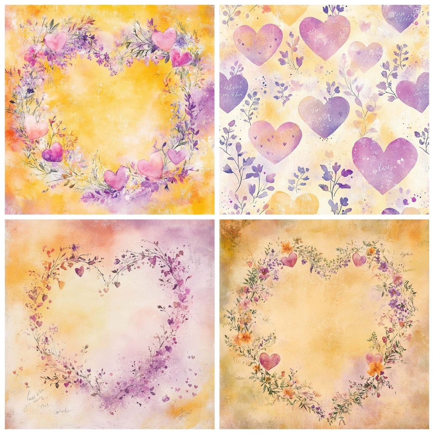 Warm Blooming Love Digital Paper Pack (DDD004348)