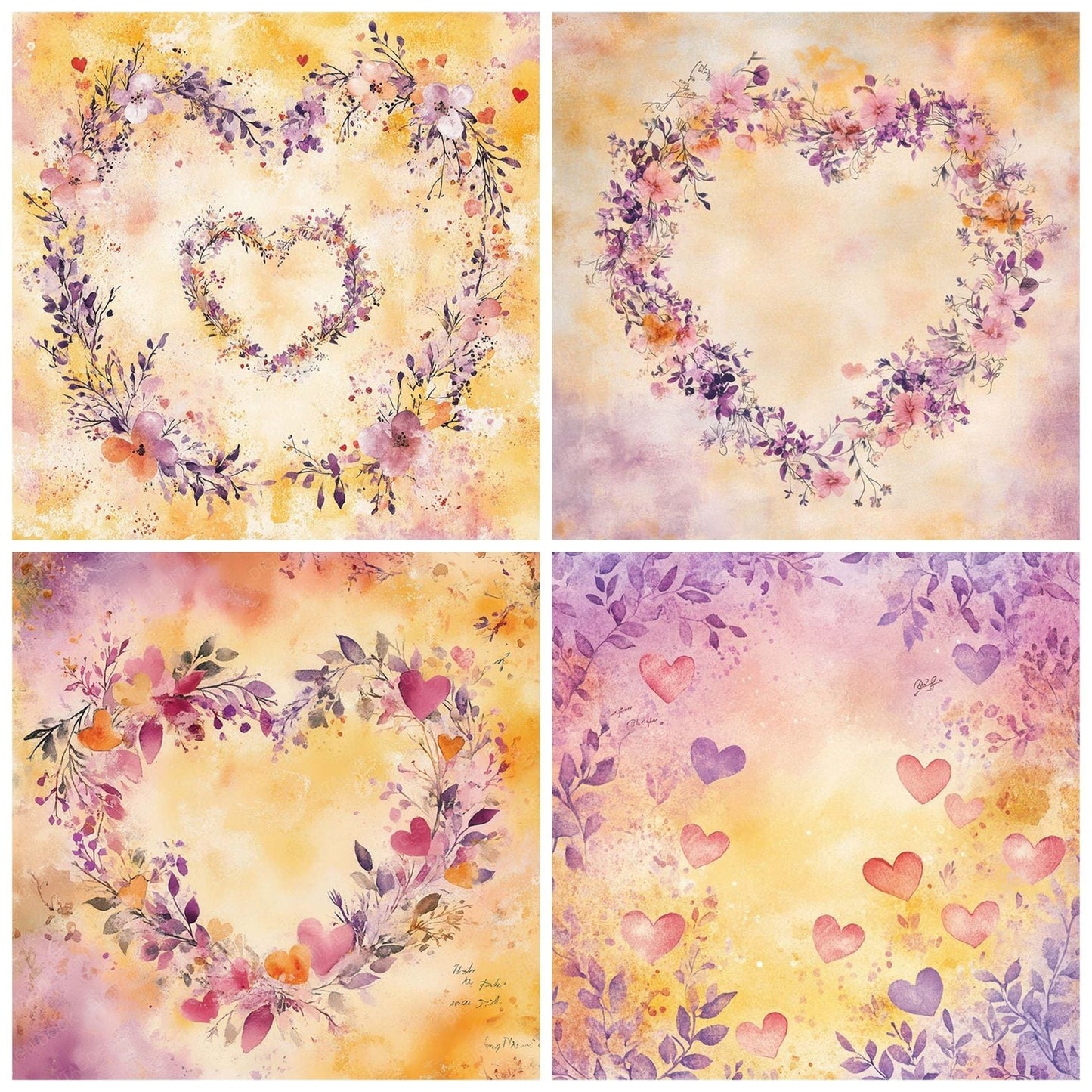 Warm Blooming Love Digital Paper Pack (DDD004348)