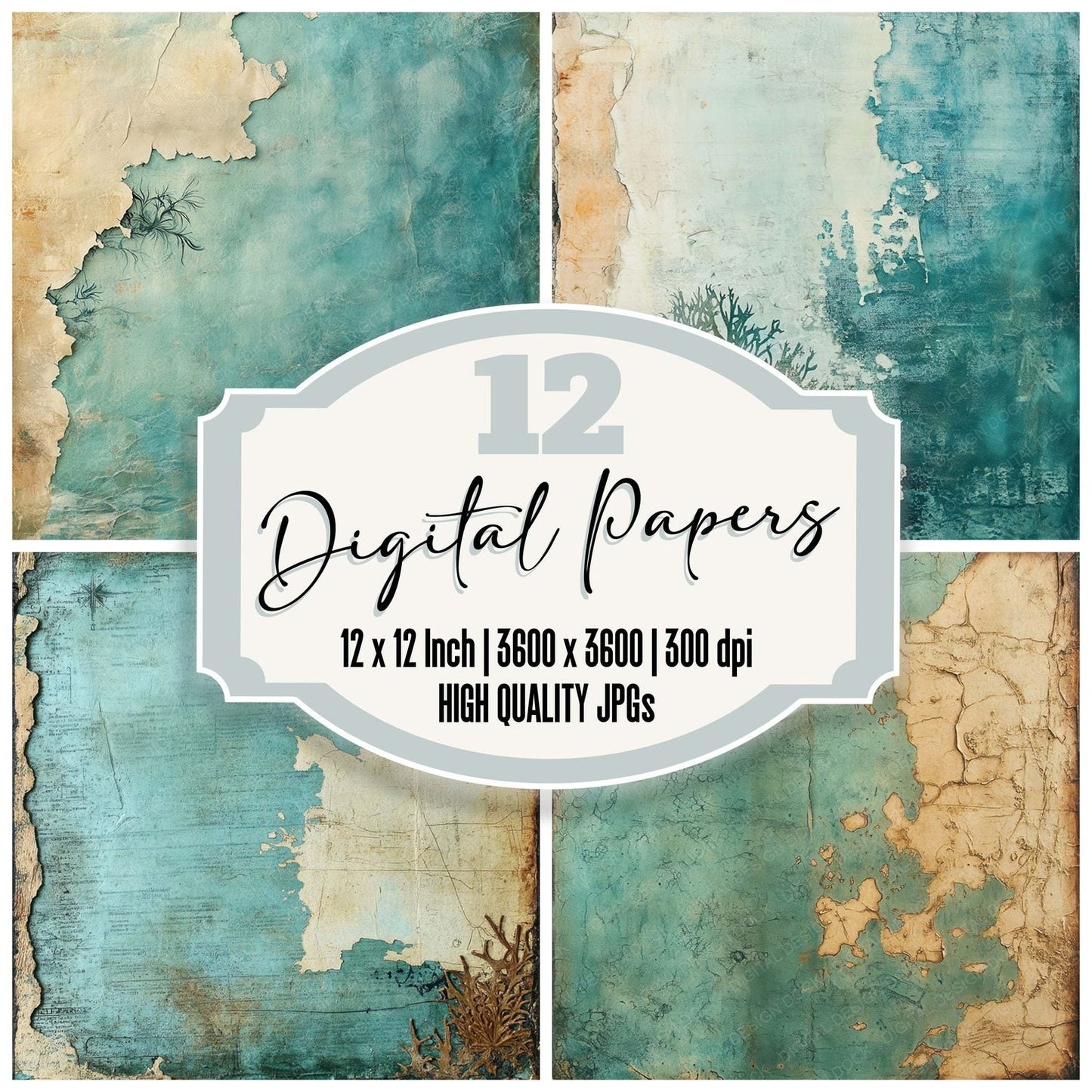 Washed Ashore Maps Digital Paper Pack (DDD004364)