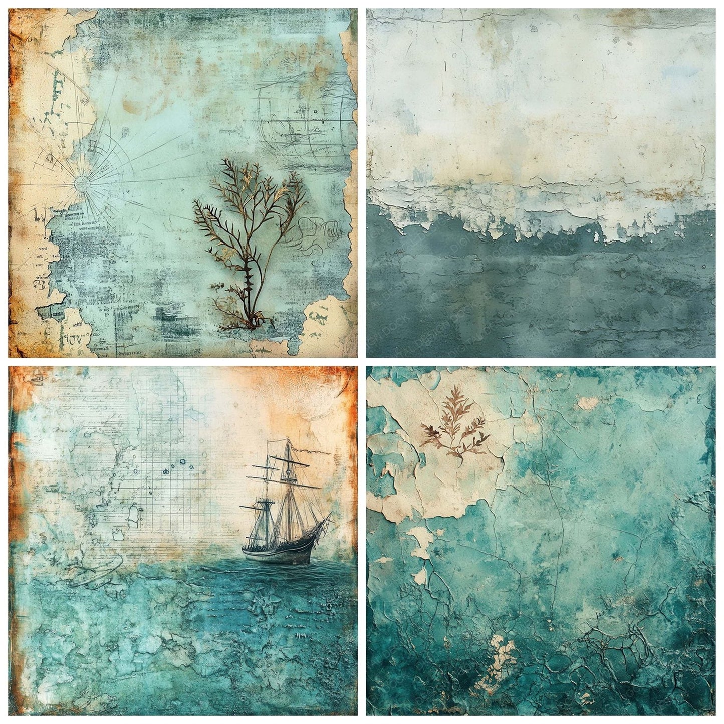 Washed Ashore Maps Digital Paper Pack (DDD004364)
