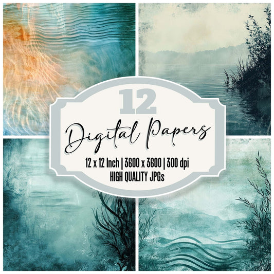 Water Ripple Ink Digital Paper Pack (DDD004367)