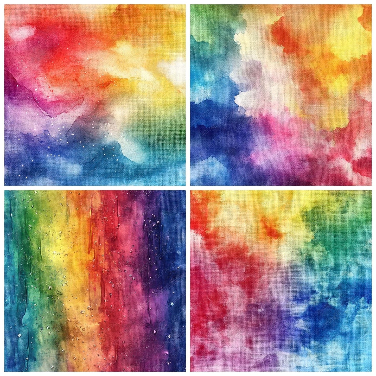 Watercolor Rainbow Wash Digital Paper Pack (DDD004374)