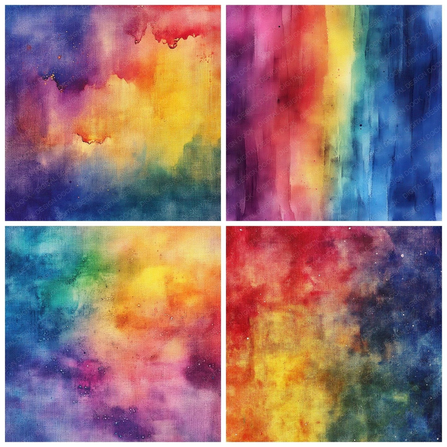 Watercolor Rainbow Wash Digital Paper Pack (DDD004374)