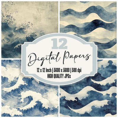 Wave Crest Grain Digital Paper Pack (DDD004378)