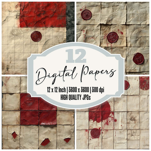 Wax Symbol Seal Digital Paper Pack (DDD004380)