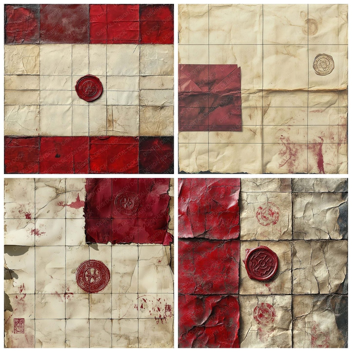 Wax Symbol Seal Digital Paper Pack (DDD004380)