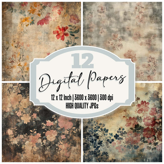 Weathered Kimono Silk Background Digital Paper Pack (DDD004385)