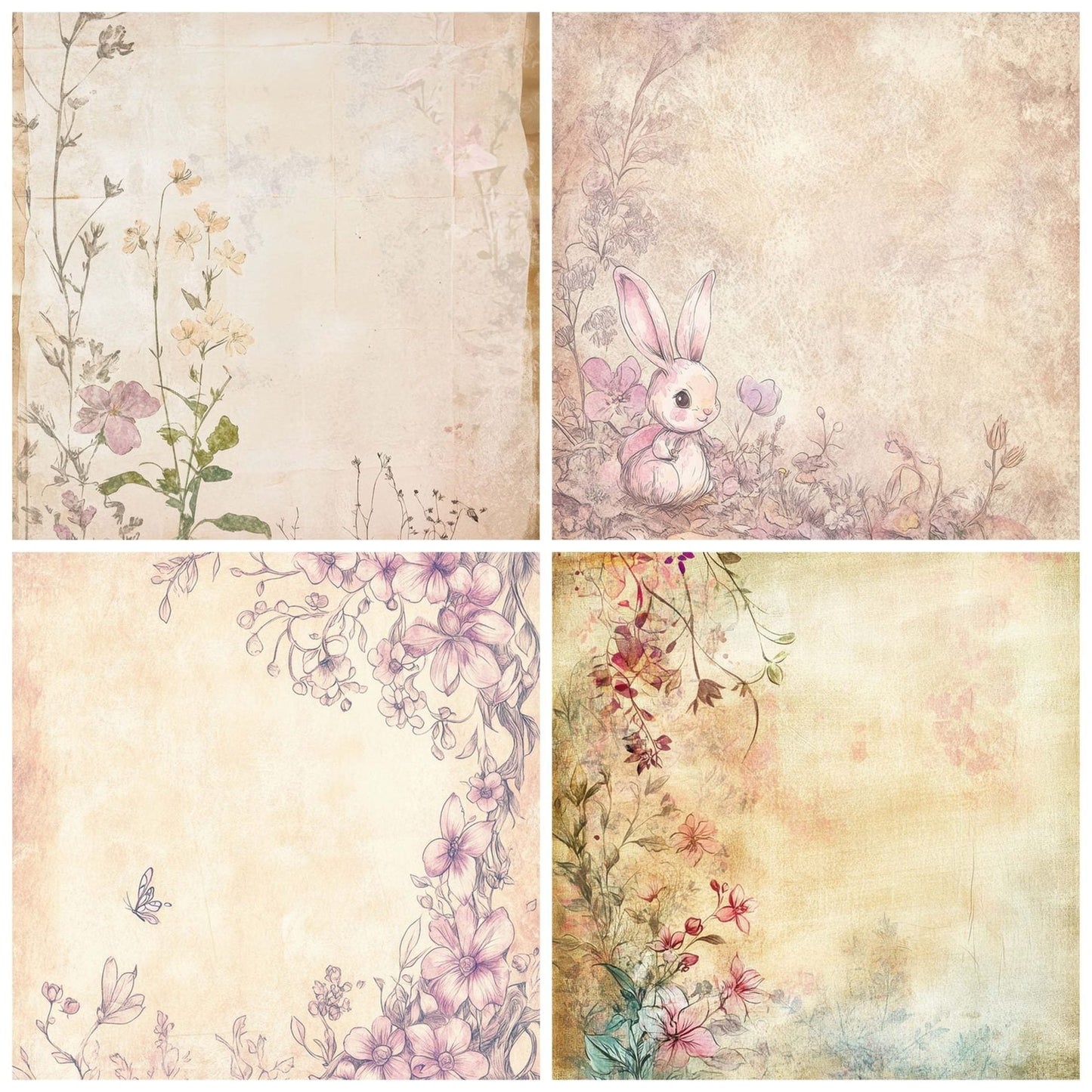 Whimsical Storybook Illustrations Background Digital Paper Pack (DDD004400)