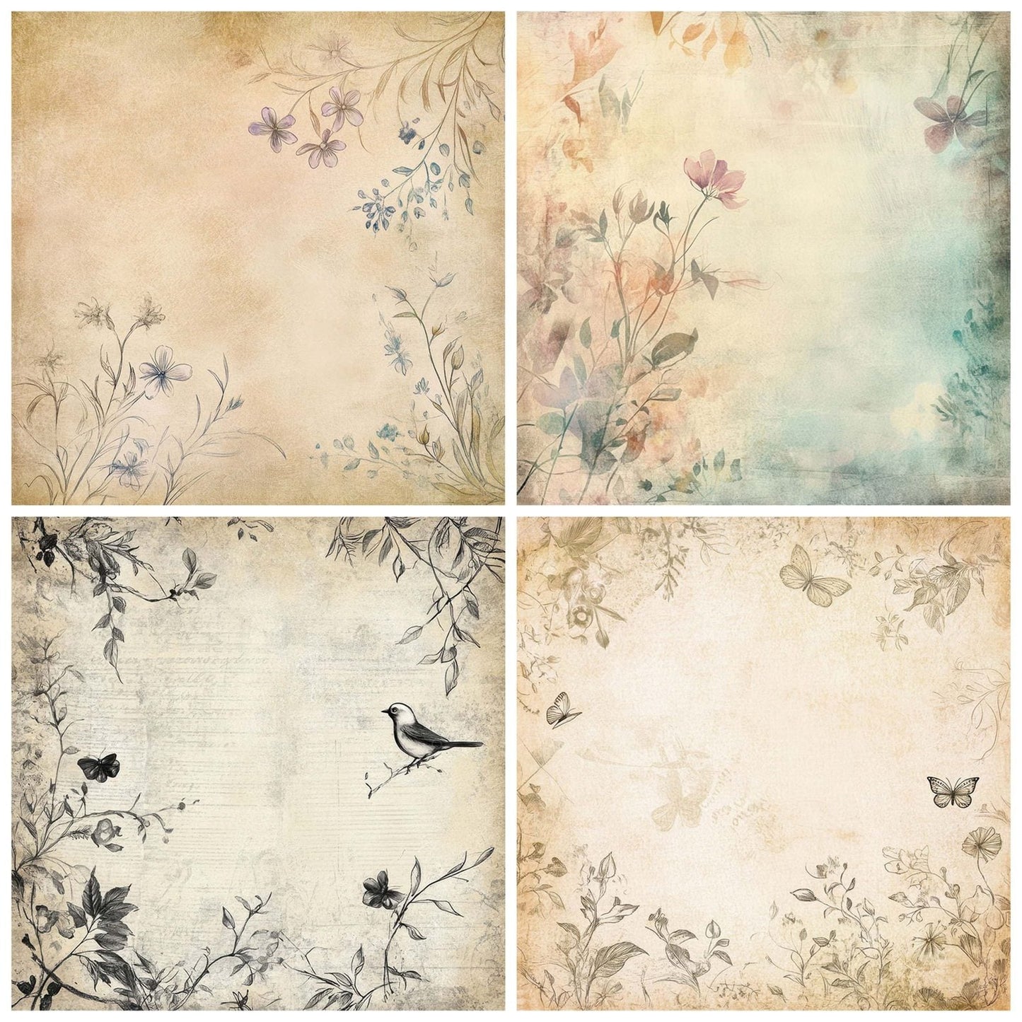 Whimsical Storybook Illustrations Background Digital Paper Pack (DDD004400)