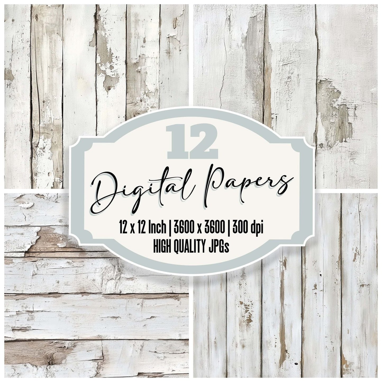 Whitewashed Barnwood Digital Paper Pack (DDD004412)