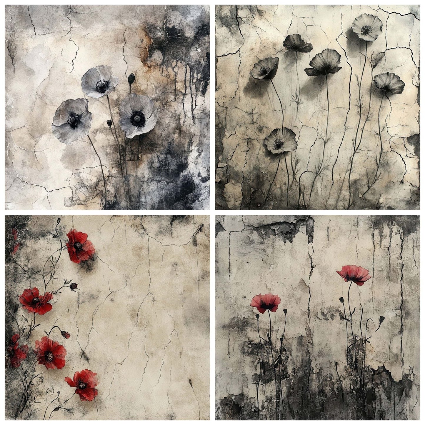 Wilted Poppy Dust Digital Paper Pack (DDD004427)