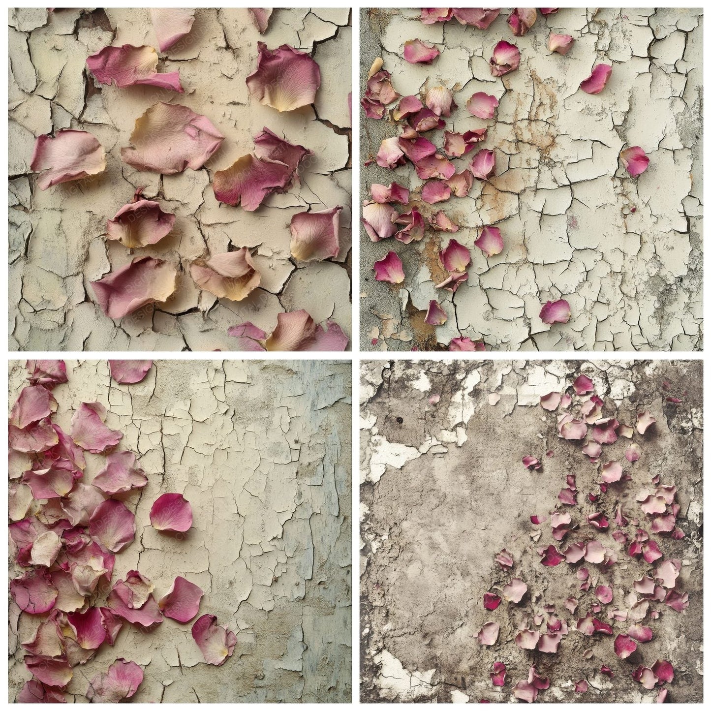 Wilted Roses Paint Background Digital Paper Pack (DDD004430)