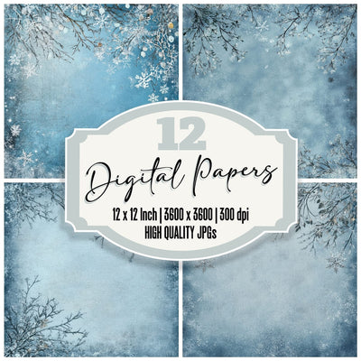 Winter Frost Branch Shadow Digital Paper Pack (DDD004440)