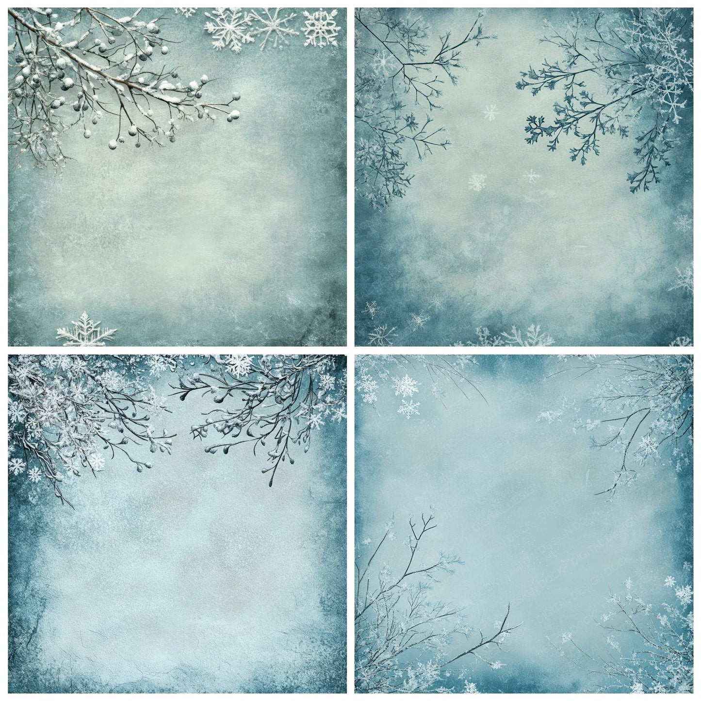 Winter Frost Branch Shadow Digital Paper Pack (DDD004440)