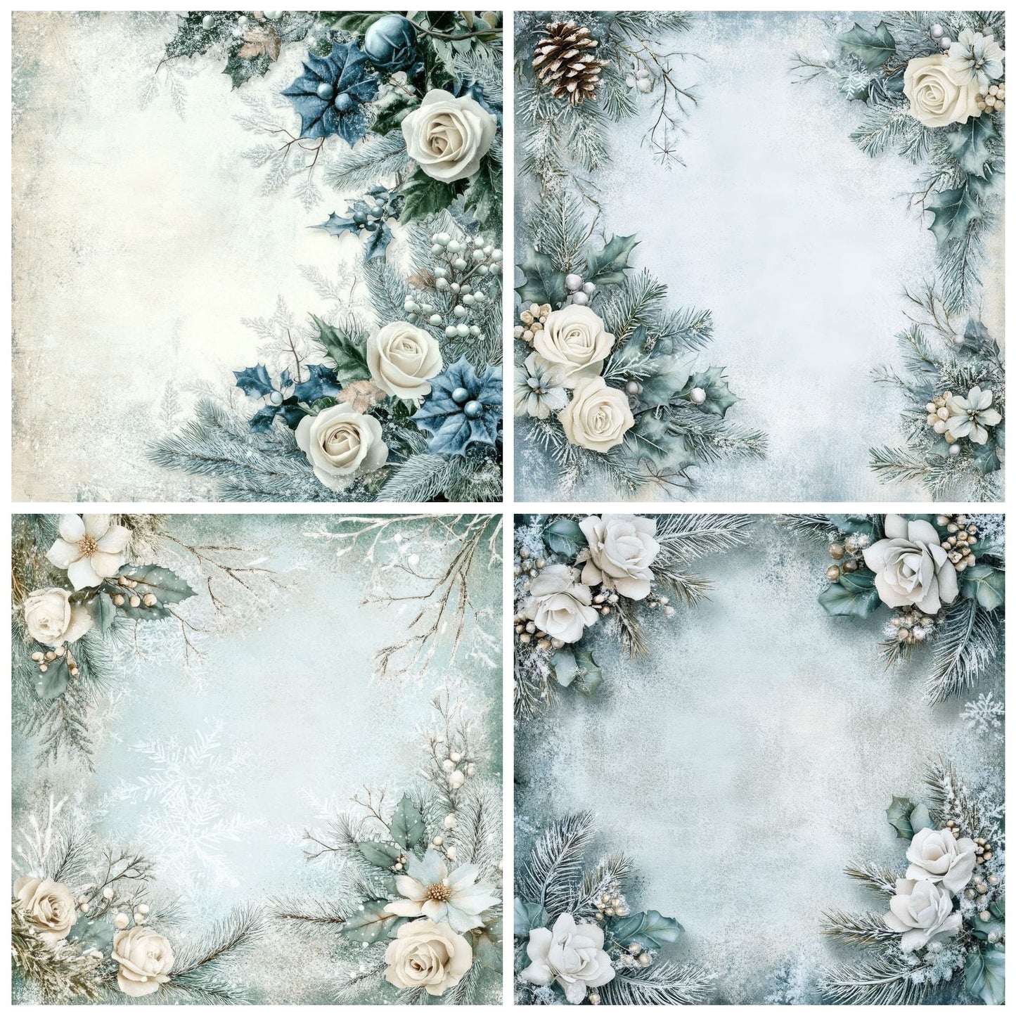 Winter Petals Digital Paper Pack (DDD004441)