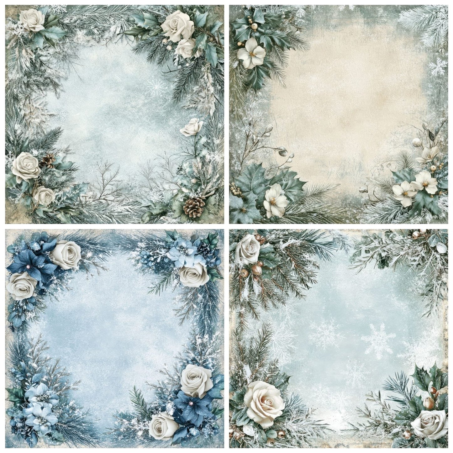 Winter Petals Digital Paper Pack (DDD004441)