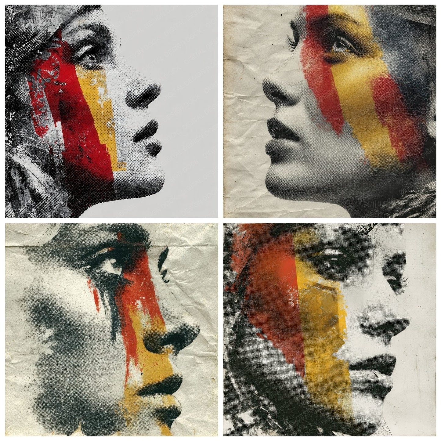 Woman Germany Face Offset Digital Paper Pack (DDD004451)