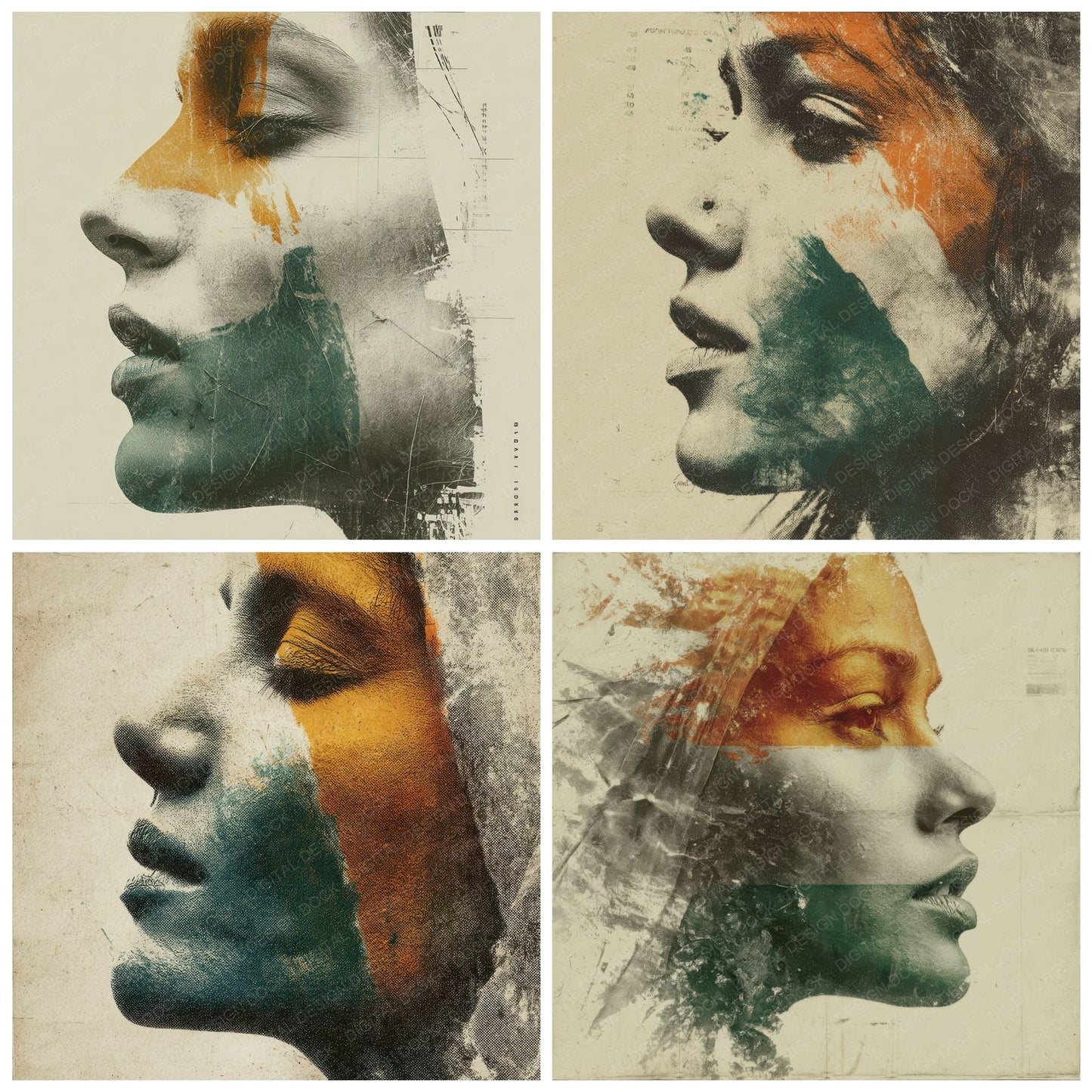 Woman India Face Colour Digital Paper Pack (DDD004452)