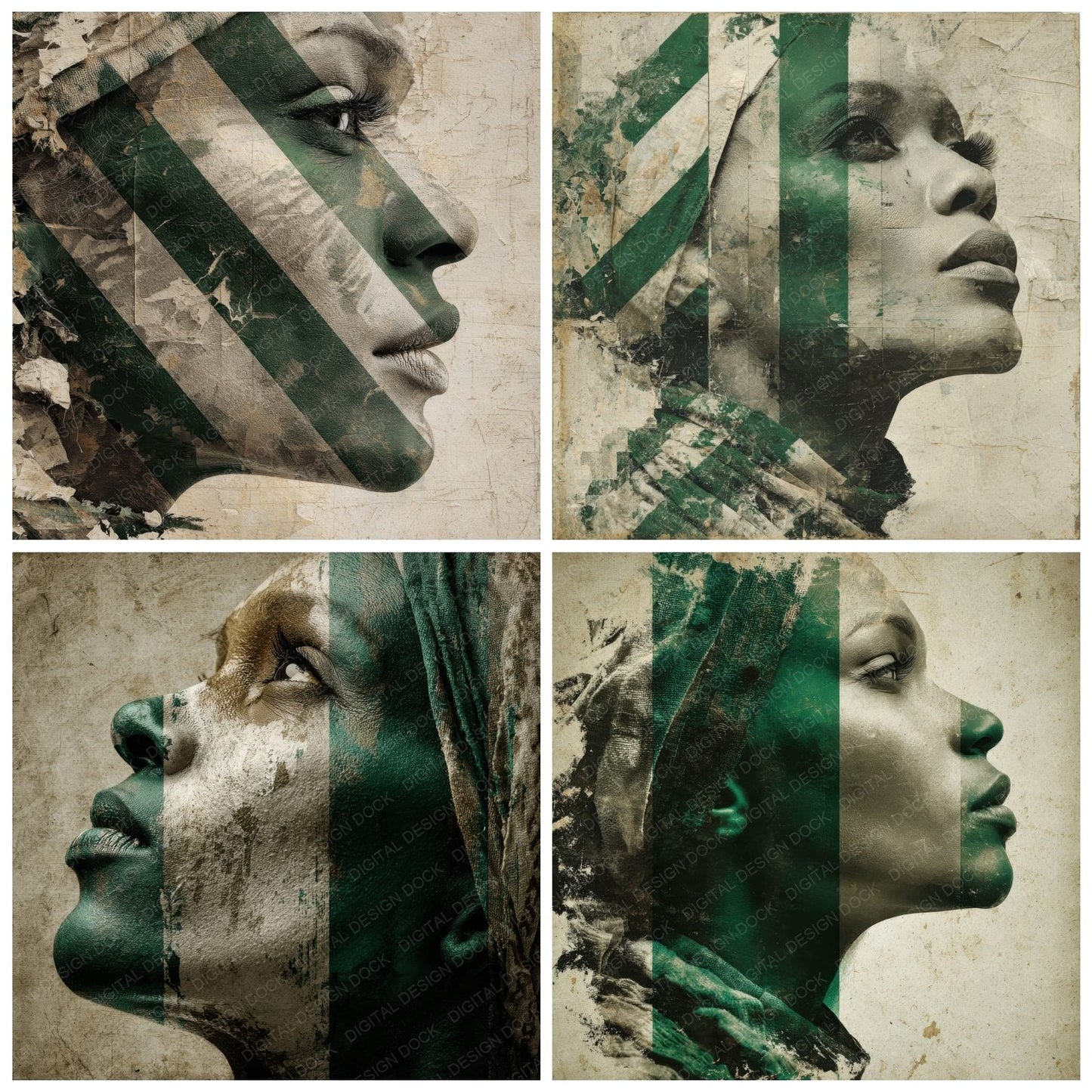 Woman Nigeria Face Print Digital Paper Pack (DDD004456)