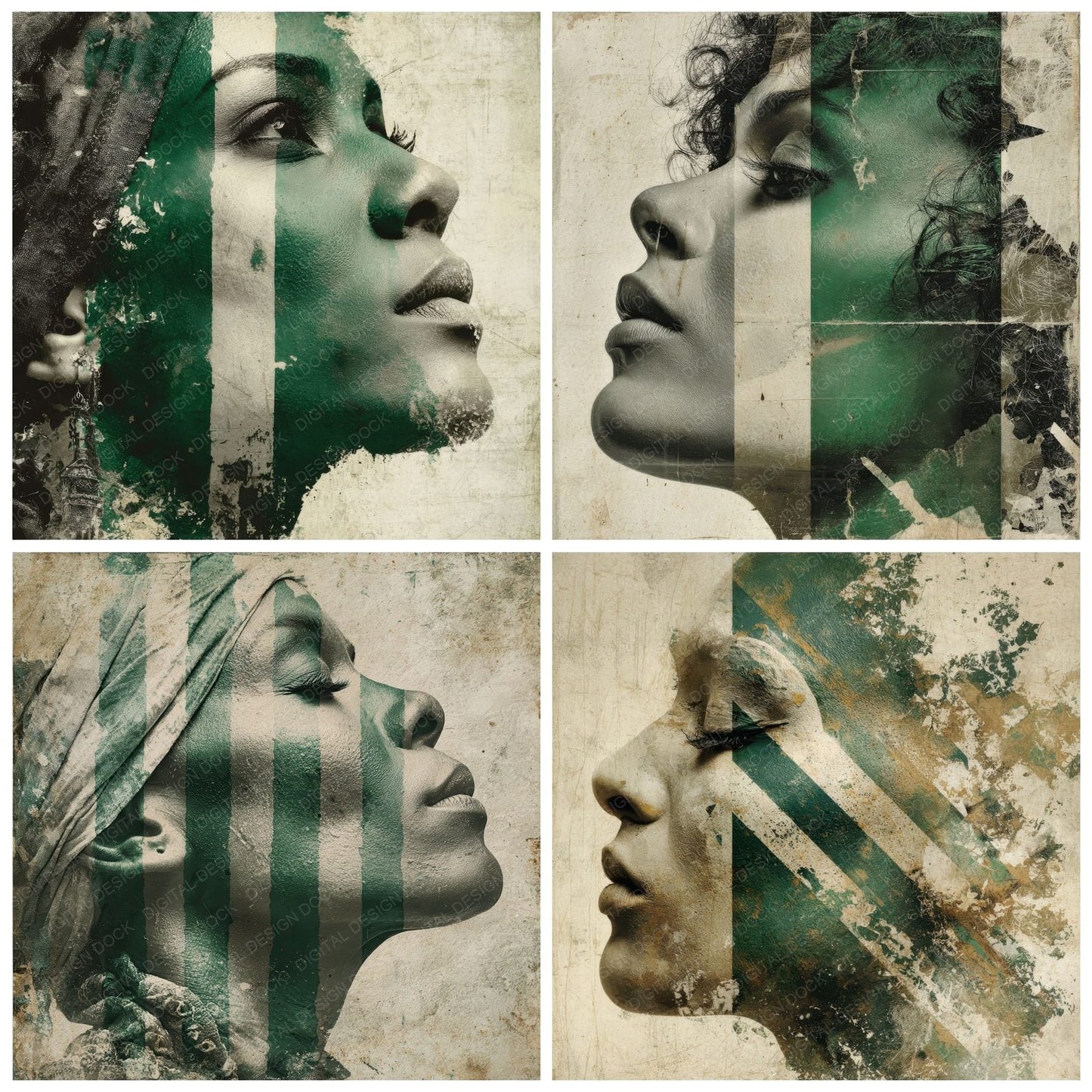 Woman Nigeria Face Print Digital Paper Pack (DDD004456)