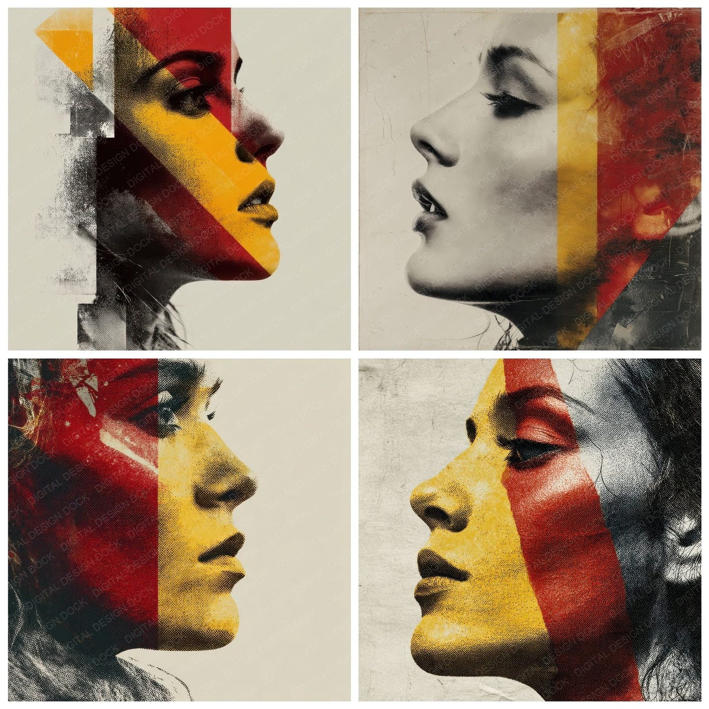 Woman Spain Face Offset Digital Paper Pack (DDD004458)