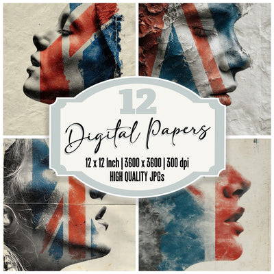 Woman UK Face Flag Digital Paper Pack (DDD004460)