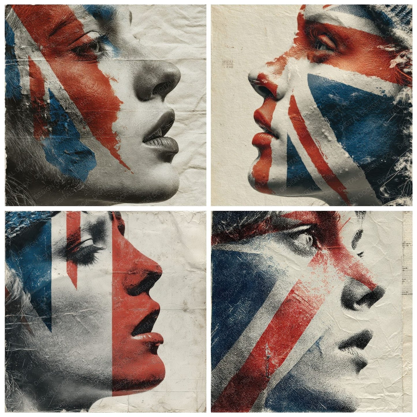 Woman UK Face Flag Digital Paper Pack (DDD004460)
