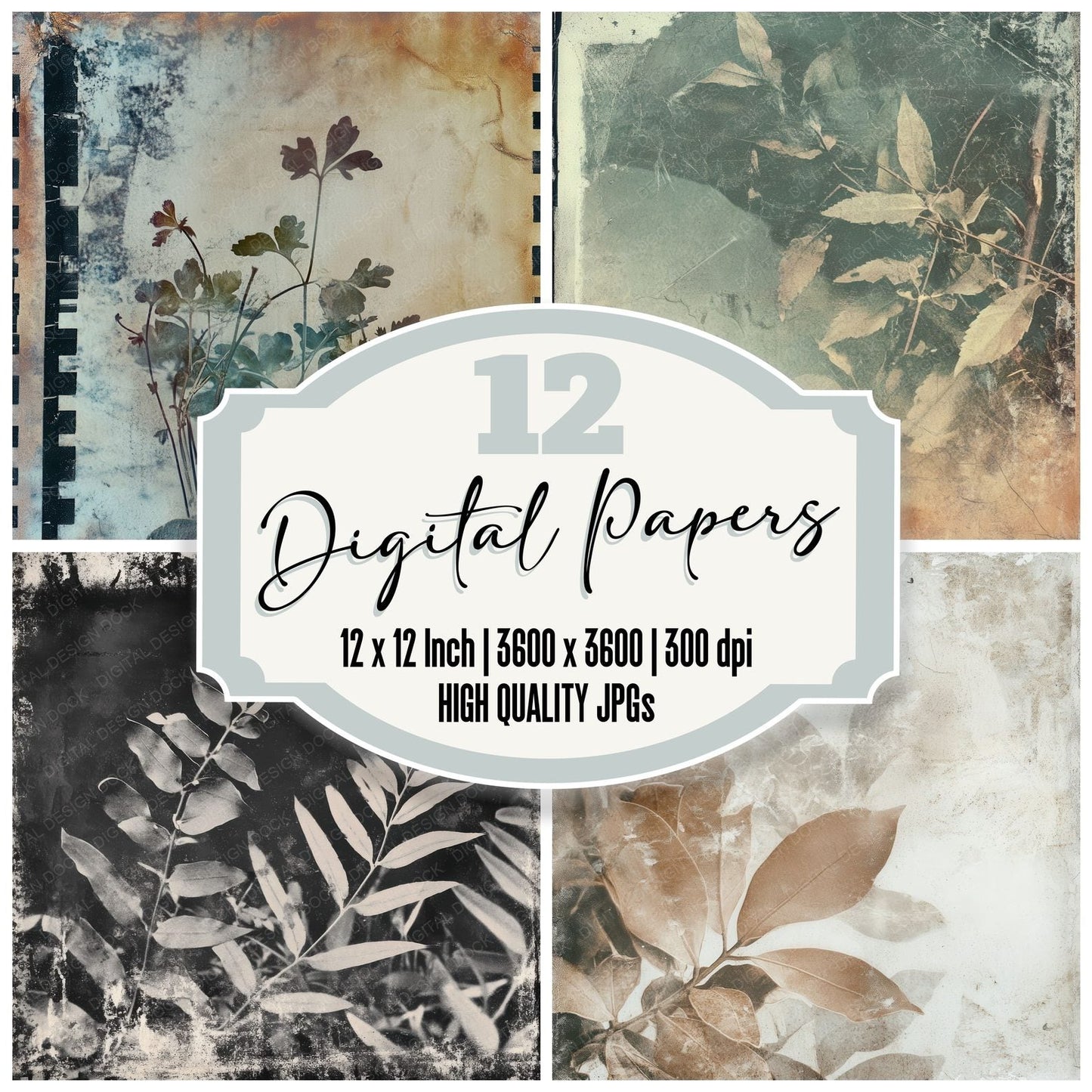 Worn Film Negative Background Digital Paper Pack (DDD004471)