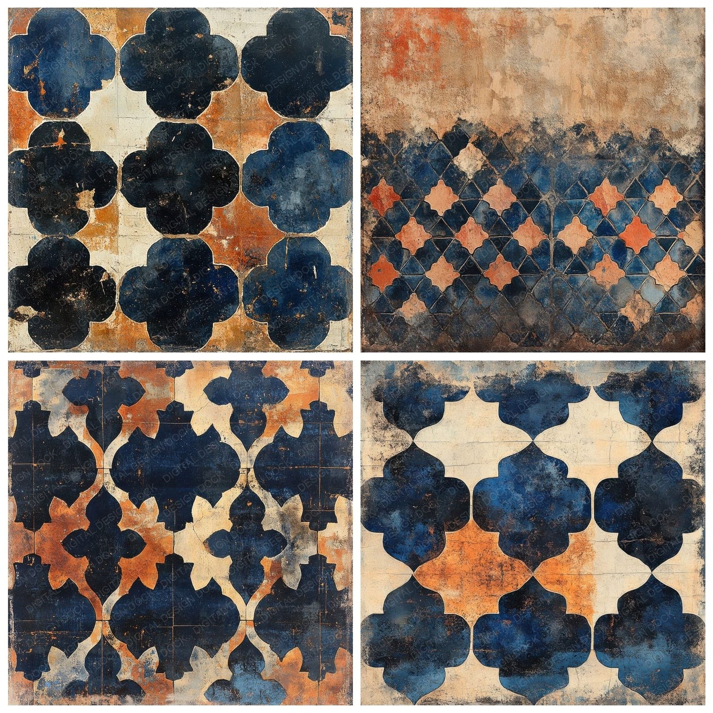 Worn Moroccan Mosaics Digital Paper Pack (DDD004474)