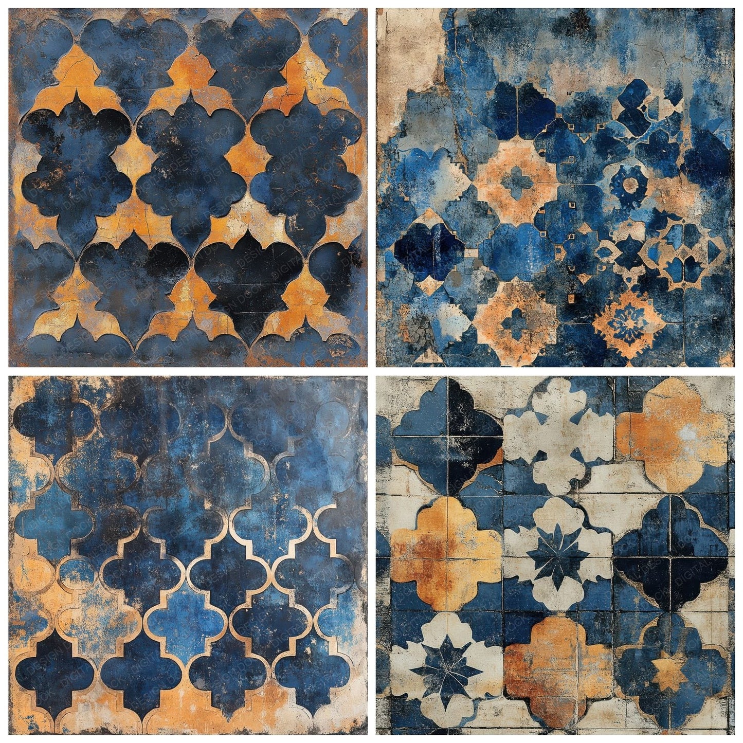 Worn Moroccan Mosaics Digital Paper Pack (DDD004474)