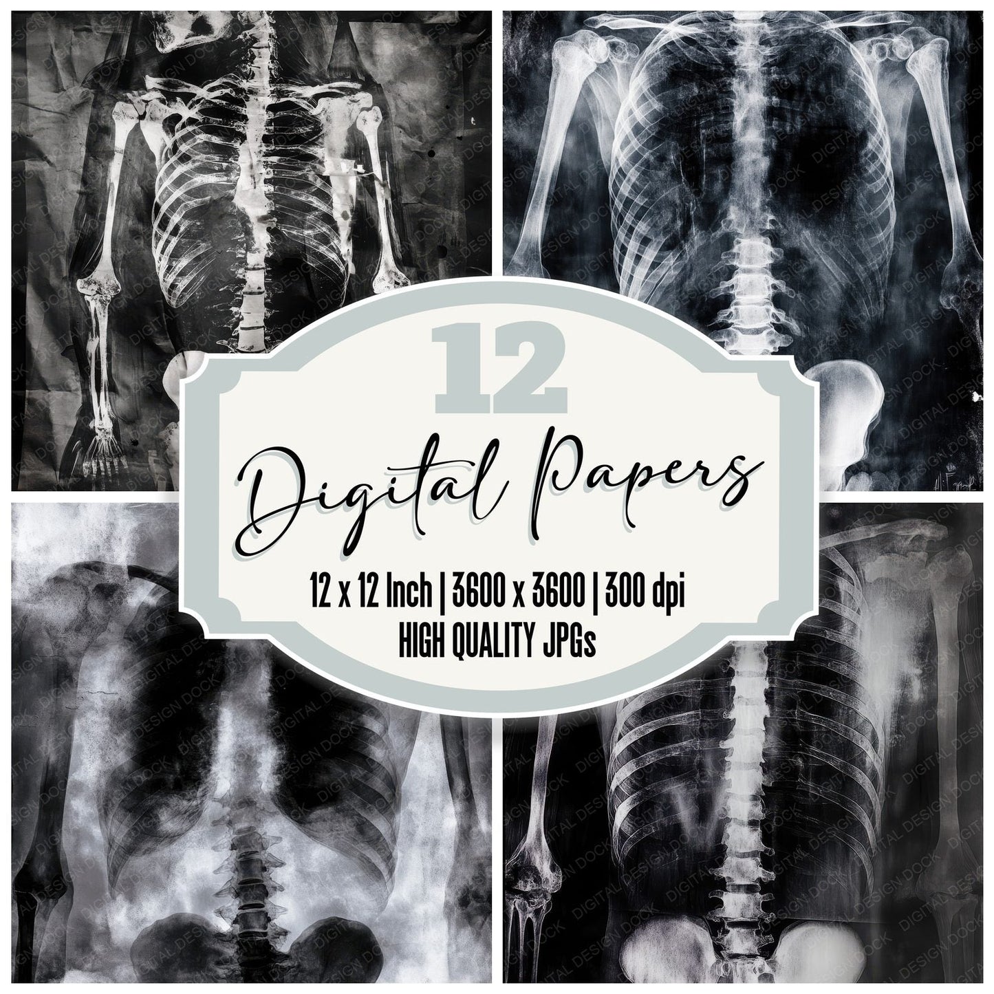 X-Ray Human Background Digital Paper Pack (DDD004482)