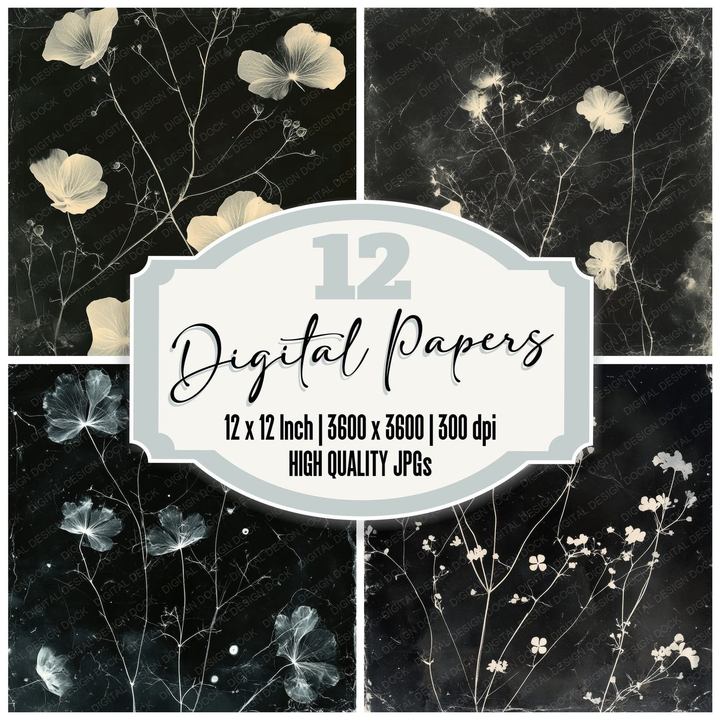 Xray Floral Film Digital Paper Pack (DDD004484)